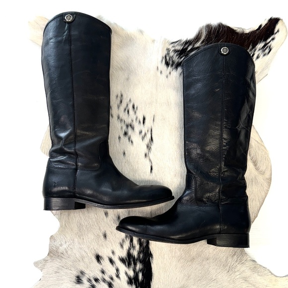 Frye Tall Black Melissa Boot Size 9B - Picture 3 of 13